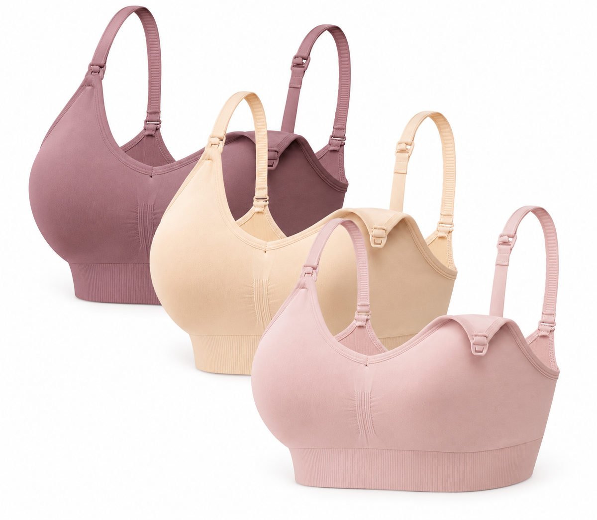 HBselect paquete de 3 brasieres de maternidad para mujer, talla M