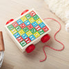 Melissa & Doug Carrito de madera clásico ABC juguete educativo con 30 bloques de madera