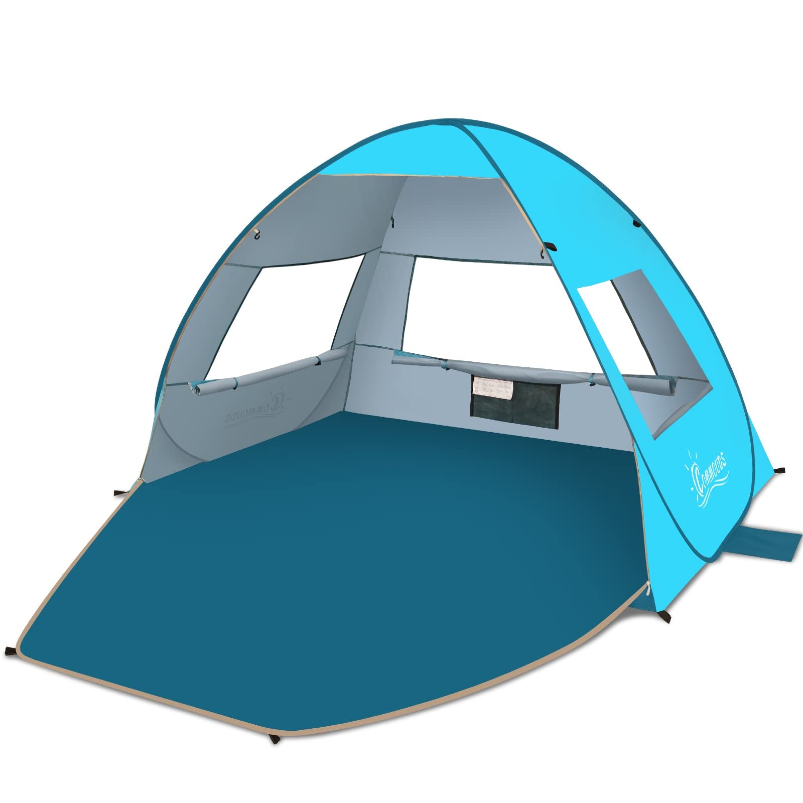 COMMOUDS tienda de playa UPF 50+ para 3-4 personas
