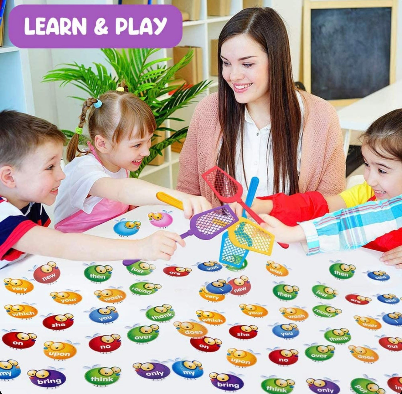 Juguete de aprendizaje Preescolar Swat The Sight Words