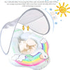 Flotador de piscina para bebés con toldo unicornio, 3-36 meses