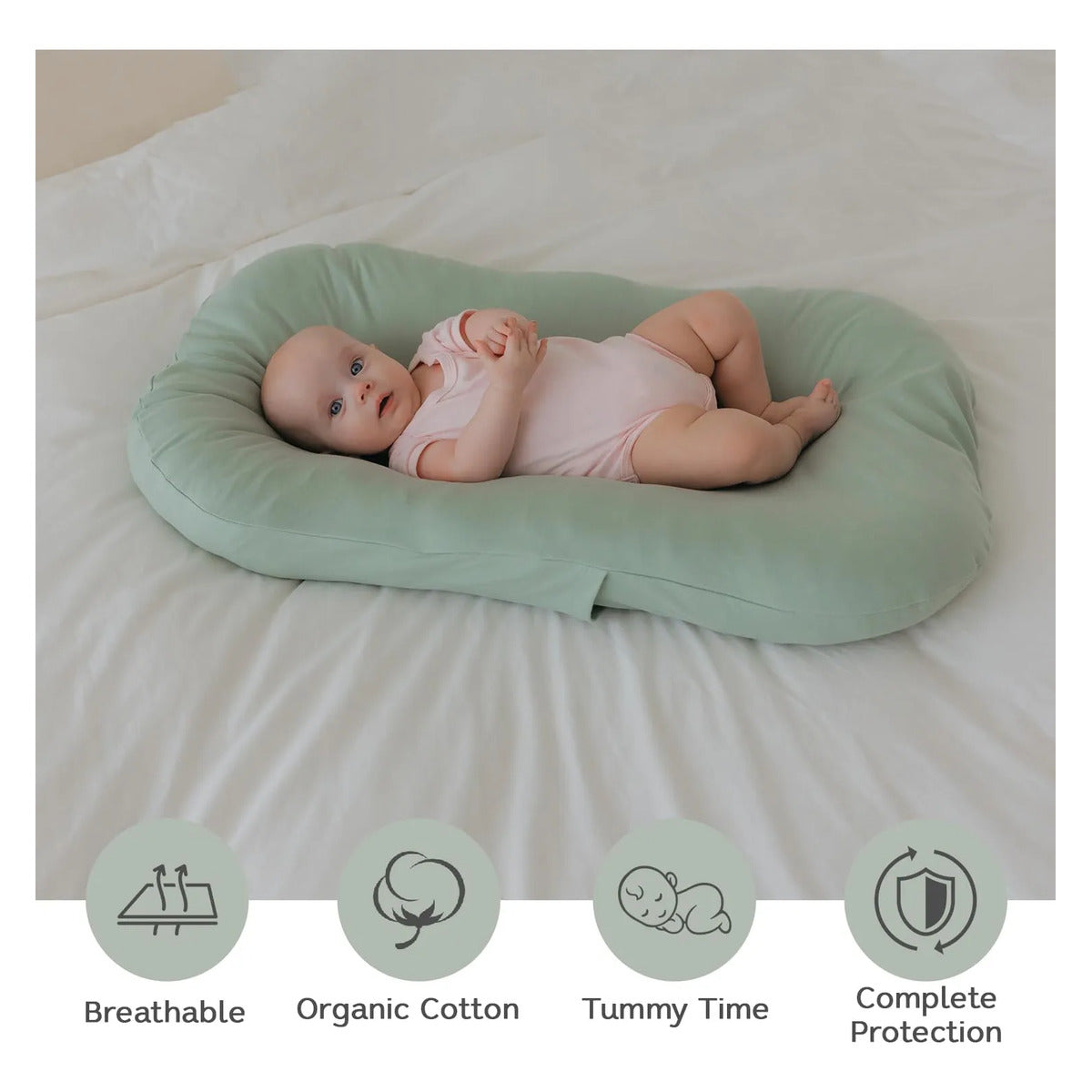 Nido para bebé Aila+Aiden, modelo Snuggle, de algodón orgánico