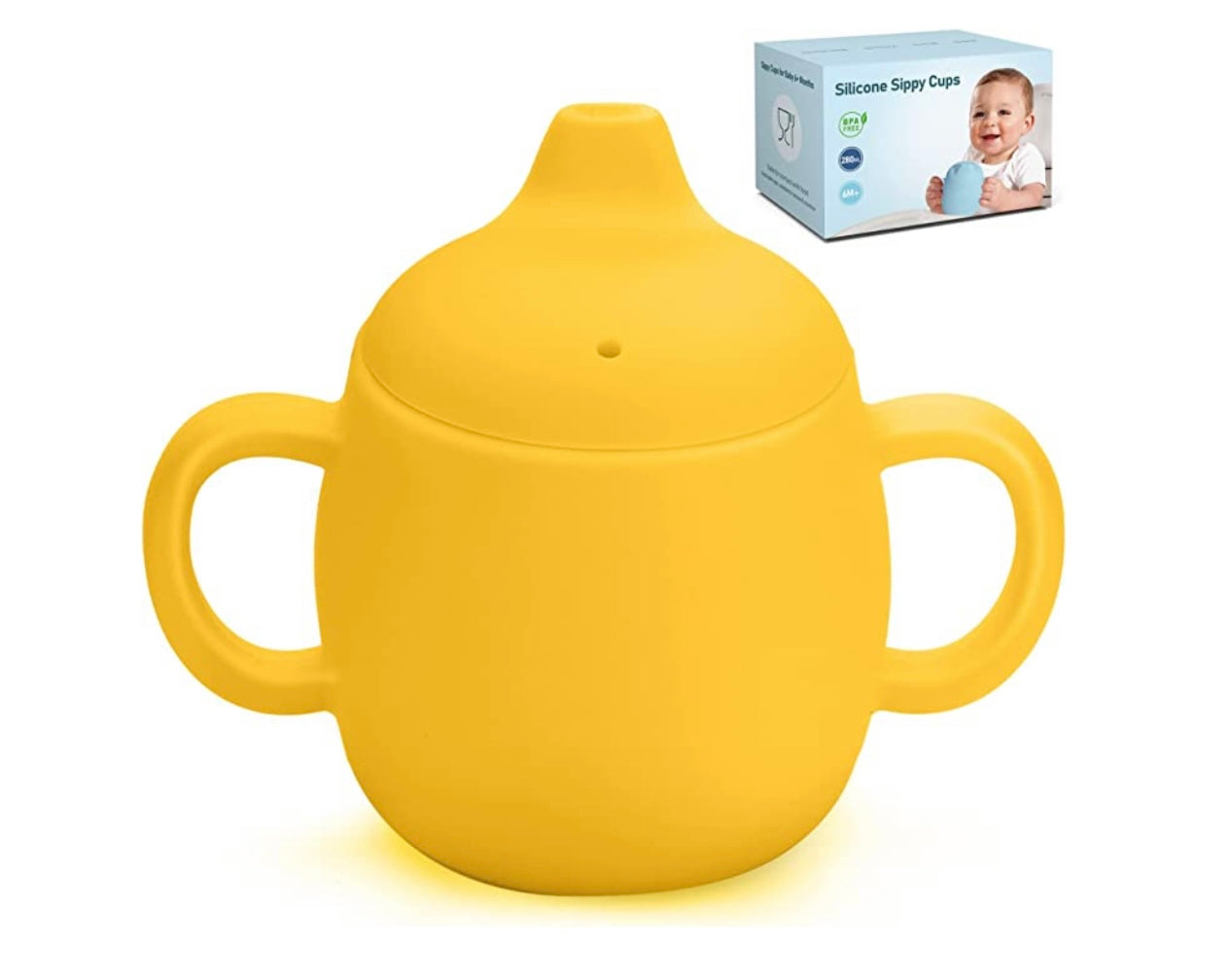 PIBEIBUK Vasos de silicona para bebés amarillo