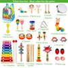 Juego de instrumentos musicales para niños, 32 piezas, 19 tipos, instrumentos de percusión de madera
