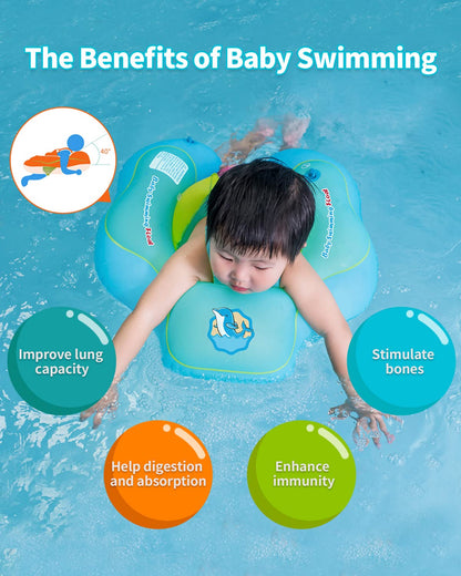 Free Swimming Baby - Flotador inflable para bebés con toldo para protección solar, talla XL