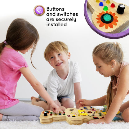 Tablero de actividades musical Montessori de madera para niños pequeños de 3 a 5 años