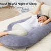 Momcozy - Almohada para embarazo, en forma de U, con funda extraíble, color gris