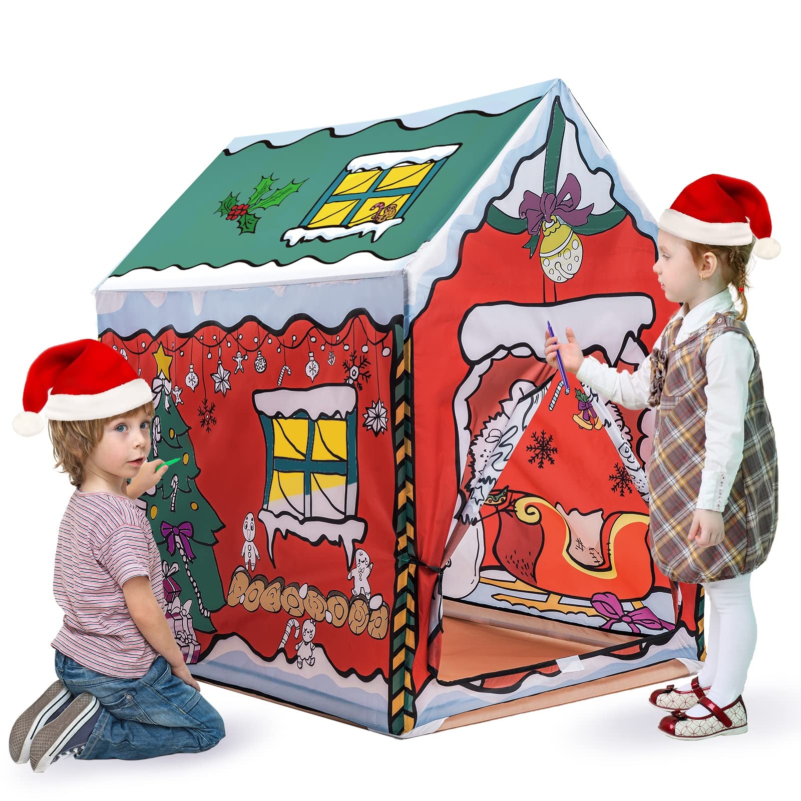 Casita de navidad para pintar lavable