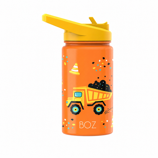 BOZ Kids - Botella de agua aislada con tapa de popote
