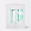 Cloud Island- Paquete de 3 mantas de muselina Elefantes Mint