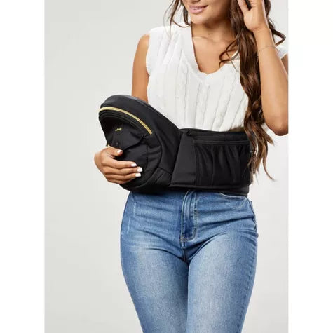Tushbaby-Portabebés con asiento de cadera, negro y dorado