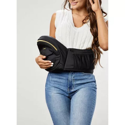 Tushbaby-Portabebés con asiento de cadera, negro y dorado