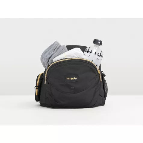 Tushbaby-Portabebés con asiento de cadera, negro y dorado