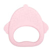 Mordedores de silicona para bebé con porta chupete rosado, ballena, pingüino y gato