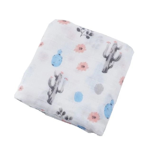 Manta de muselina de algodón 100% con cactus para bebé