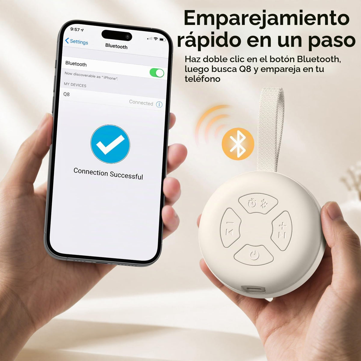 Máquina de ruido blanco, Bluetooth 5.4, 20 sonidos relajantes, función de temporizador