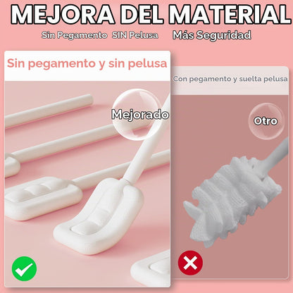 Limpiador de lengua para bebé, 60 unidades, 1 cepillo de dientes para dedos