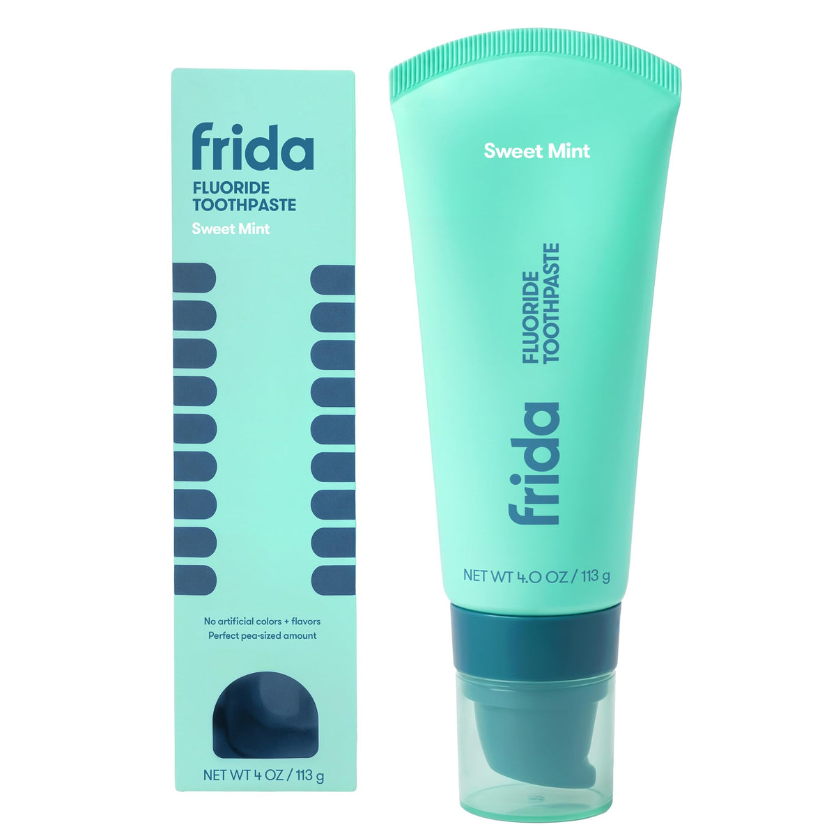 Frida Pasta de dientes con flúor para niños, protección de caries, 4 onzas