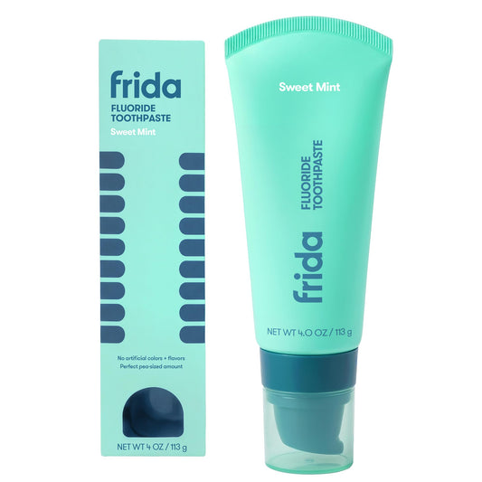 Frida Pasta de dientes con flúor para niños, protección de caries, 4 onzas