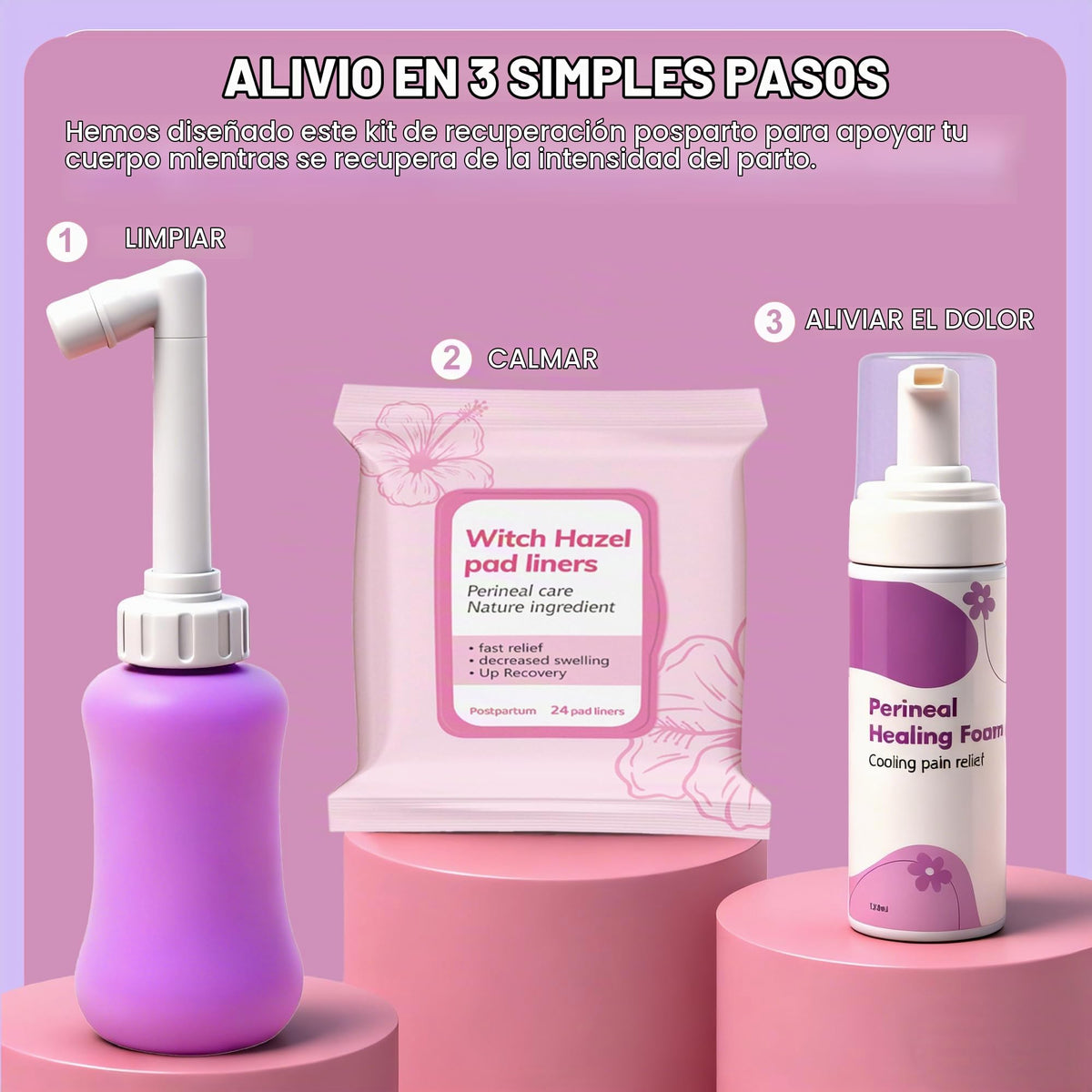 Kit de recuperación de 6 piezas de artículos esenciales para el parto