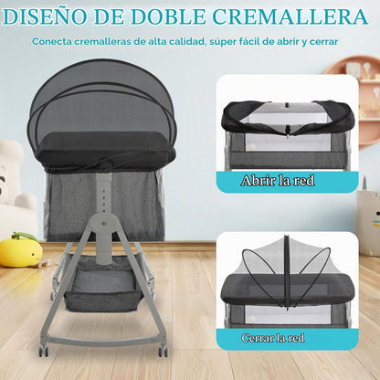 Mosquitera para moisés, toldo de malla transpirable con cremallera de 2 vías