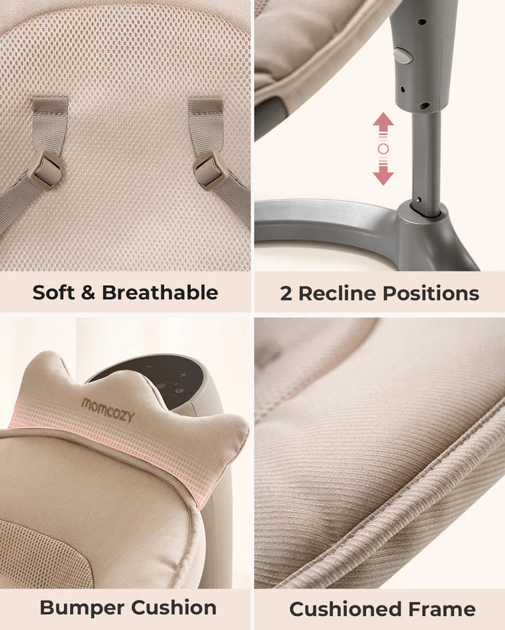 Mecedora Eléctrica Momcozy 2 en 1 para Bebé