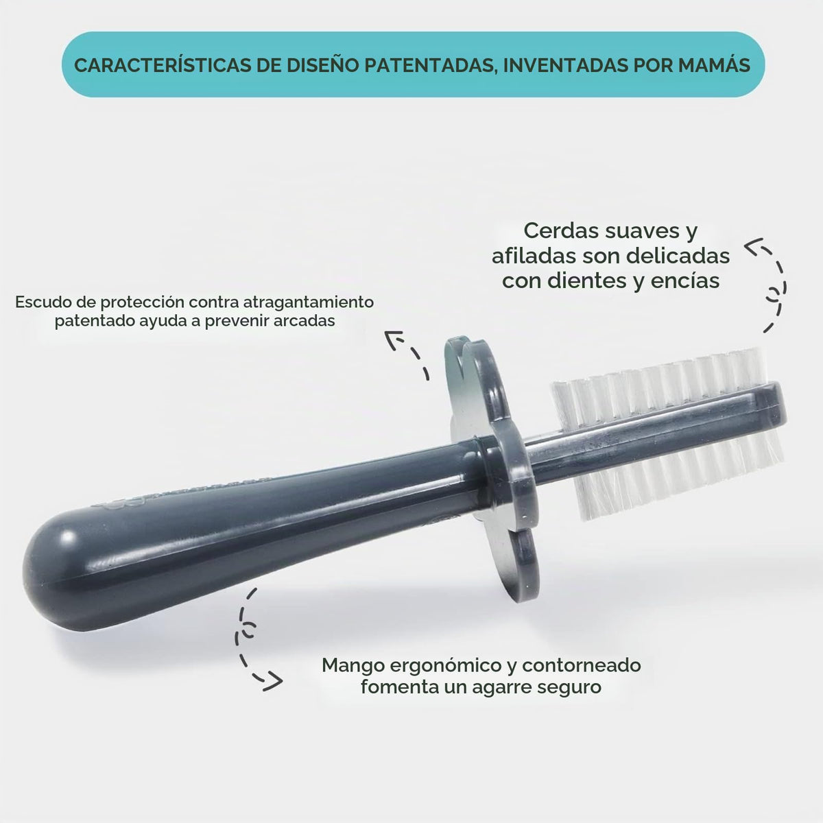 grabease Cepillo de dientes de doble cara para niños pequeños