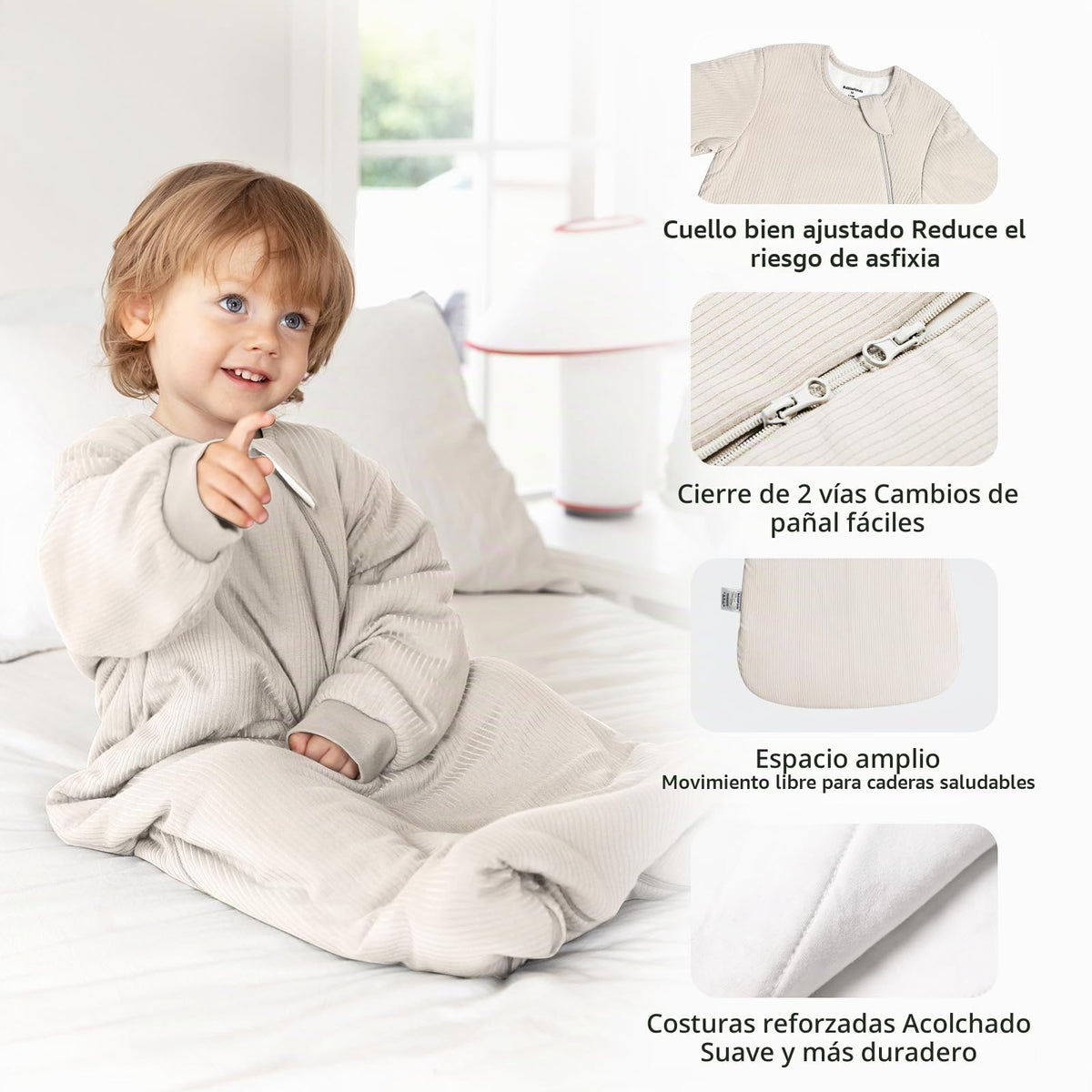 BubblePanda Saco de Dormir de Rayón Hecho de Bambú, 1.5tog, 6-12 meses