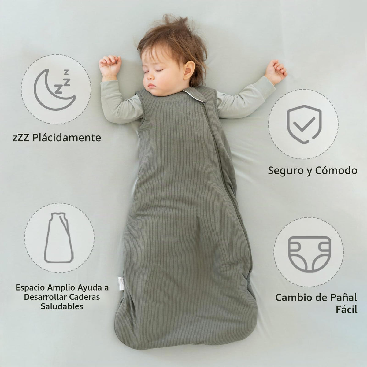 BubblePanda - Saco de Dormir de Rayón Hecho de Bambú para Bebés 0-6 Meses, 1.0tog