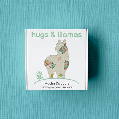 hugs & llamas Mantas para envolver 100% muselina de algodón orgánico, unisex