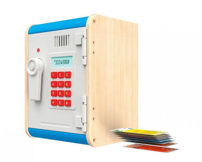 Playtive- Juego de Caja fuerte para juguetes de Madera