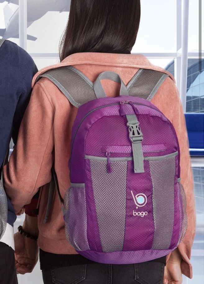 Bago Mochila Plegable Liviana de 25 L - Mochila para Viajes, morada