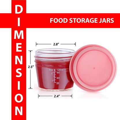 BENILAH- Recipientes de vidrio para almacenar alimentos para bebés, 12 pcs