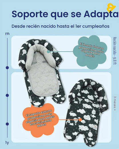 GoldBug - Soporte para la cabeza de asiento de coche 2 en 1 para bebés