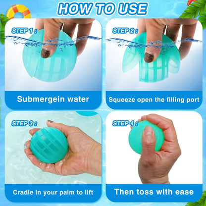 10 globos de agua reutilizables, juguetes de agua para piscina y playa