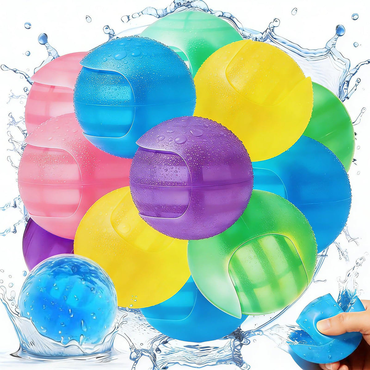 10 globos de agua reutilizables, juguetes de agua para piscina y playa