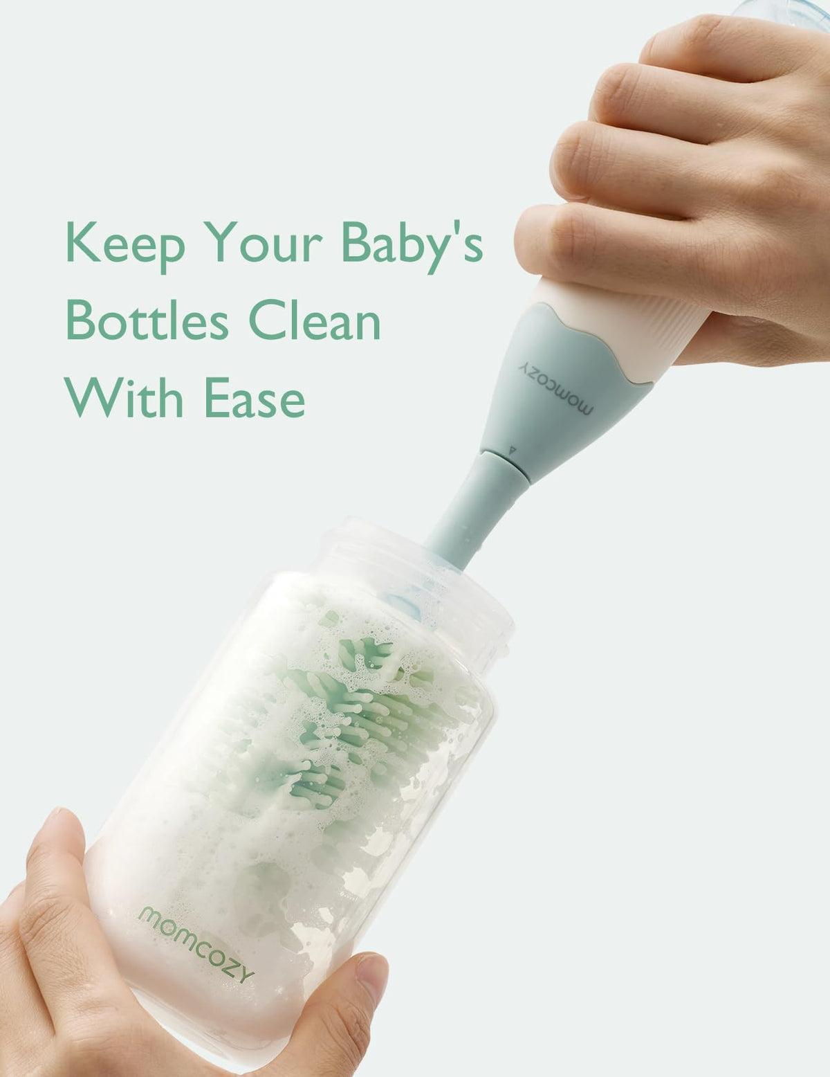 Momcozy- Cepillo limpiador de botellas portátil para el hogar y viajes
