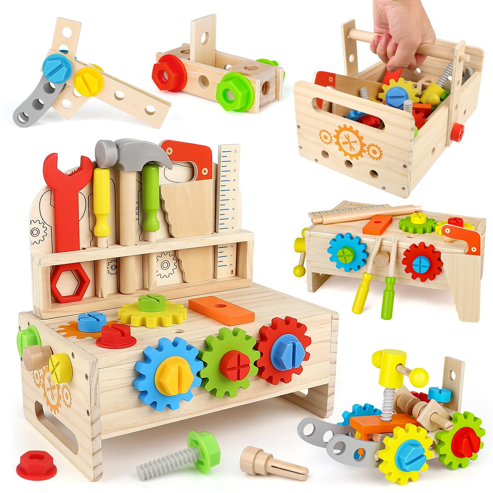 Joyreal juego de banco de herramientas Montessori