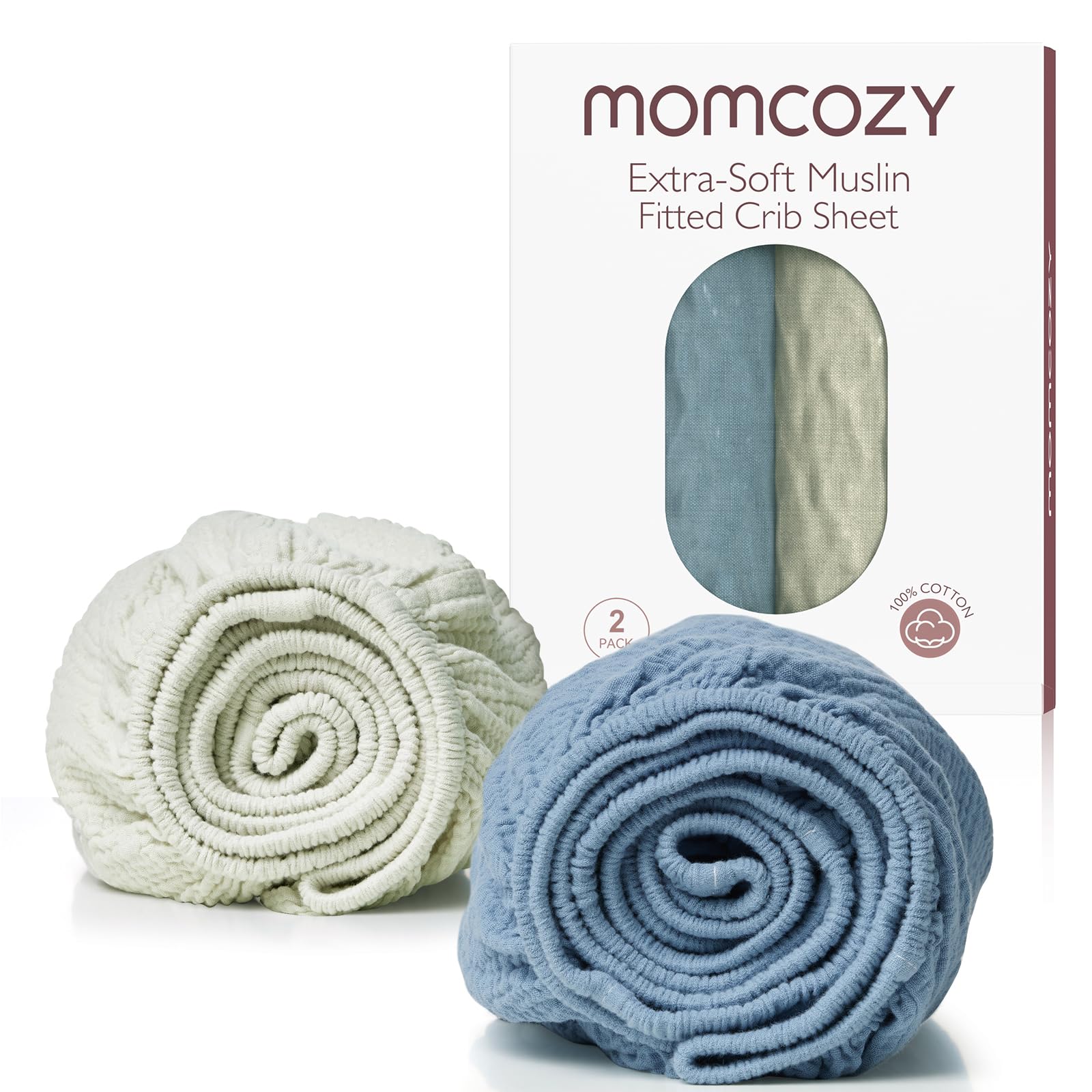Momcozy Sábanas bajeras de muselina para encierro, 38 x 26 pulgadas, 2 unidades