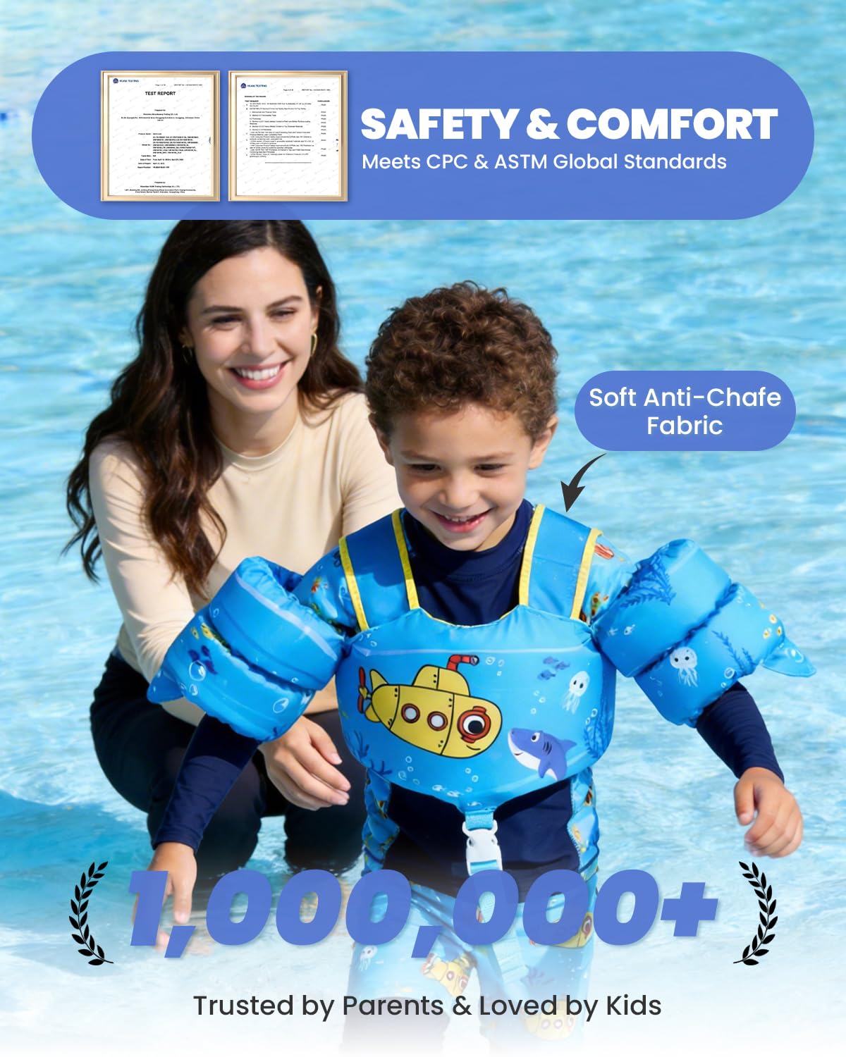 Chaleco de natación para niños, 20-50 libras