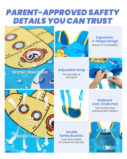 Chaleco de natación para niños, 20-50 libras
