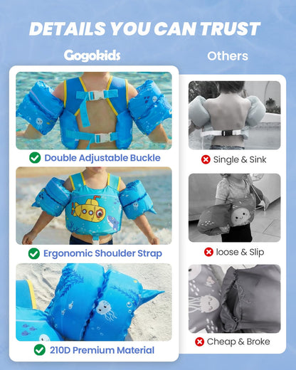 Chaleco de natación para niños, 20-50 libras