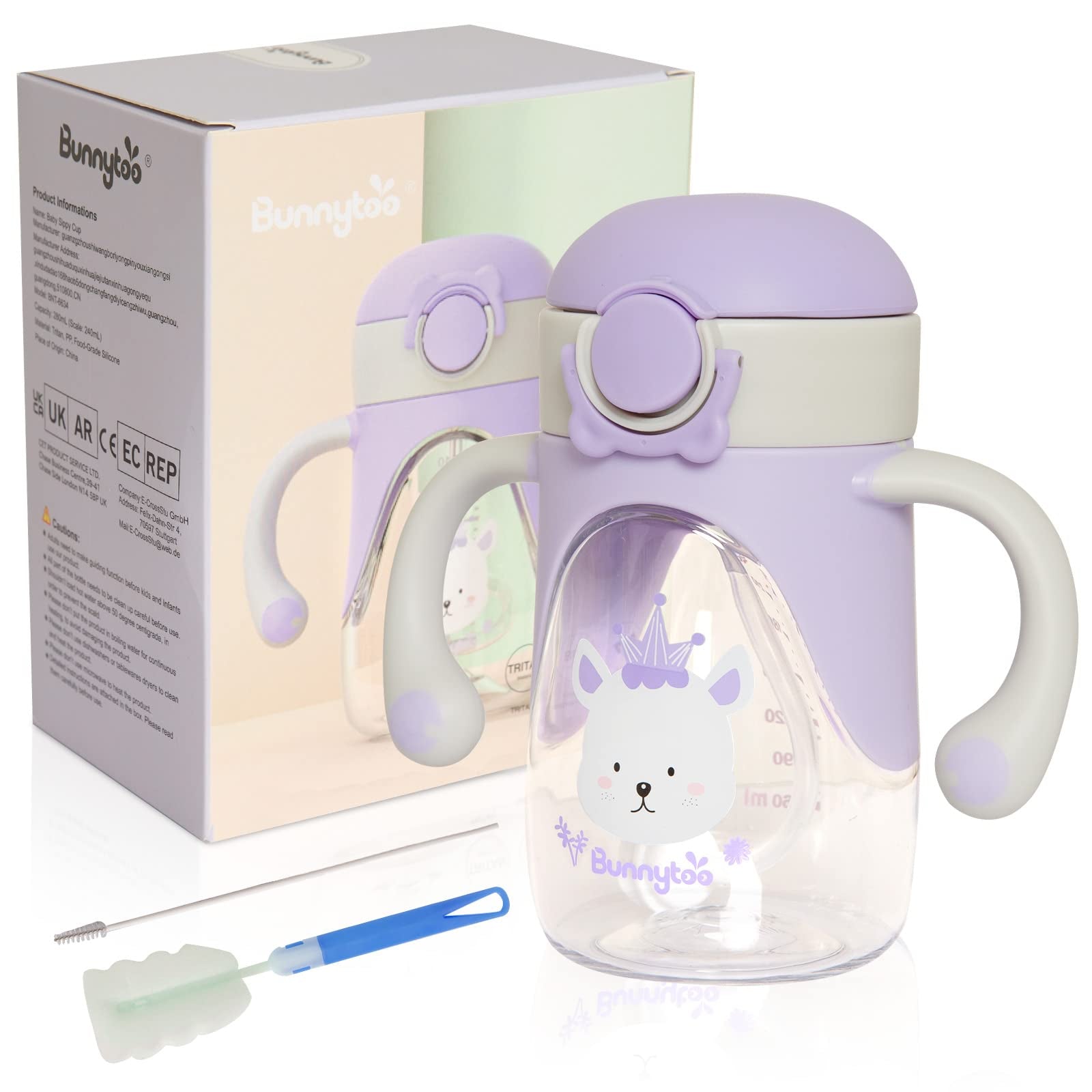 Bunnytoo vaso para sorber con pajilla para bebés