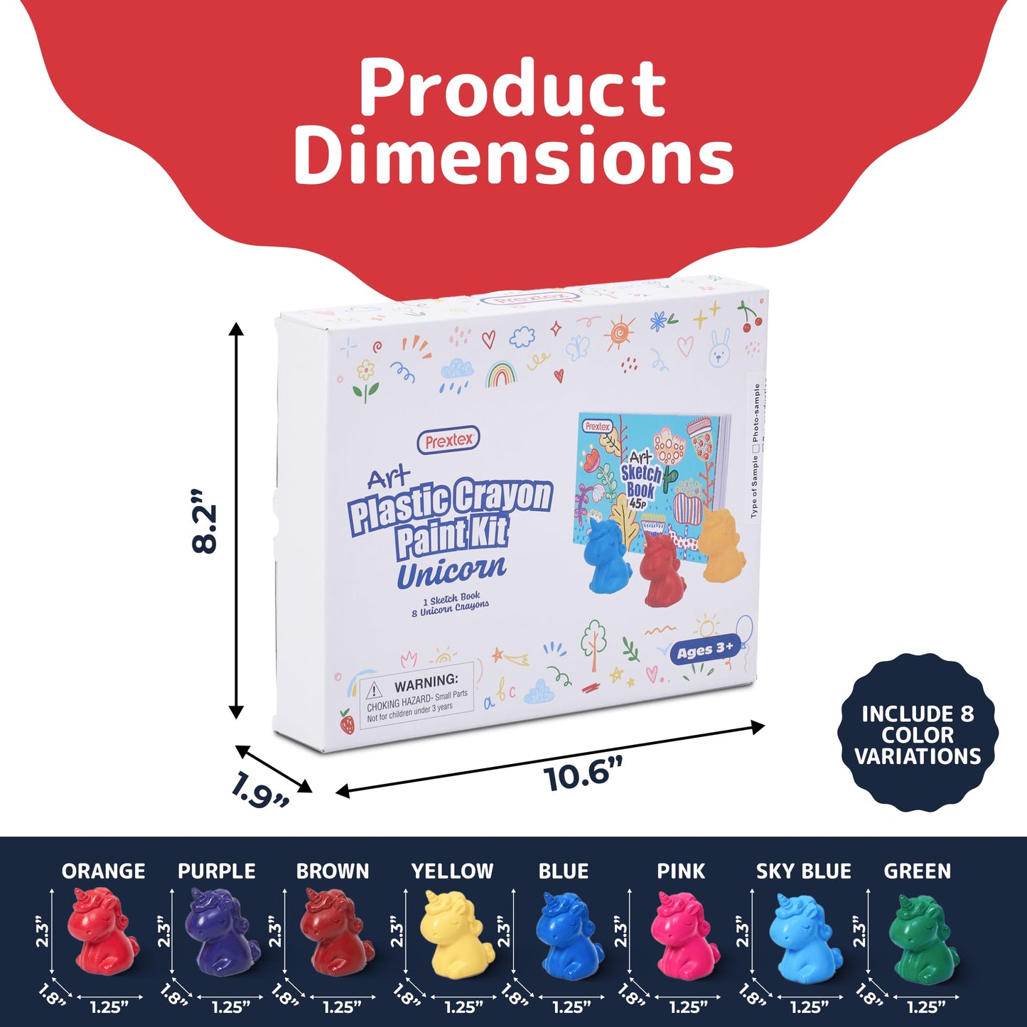 PREXTEX Juego de libros de bocetos de unicornio y crayones para niños