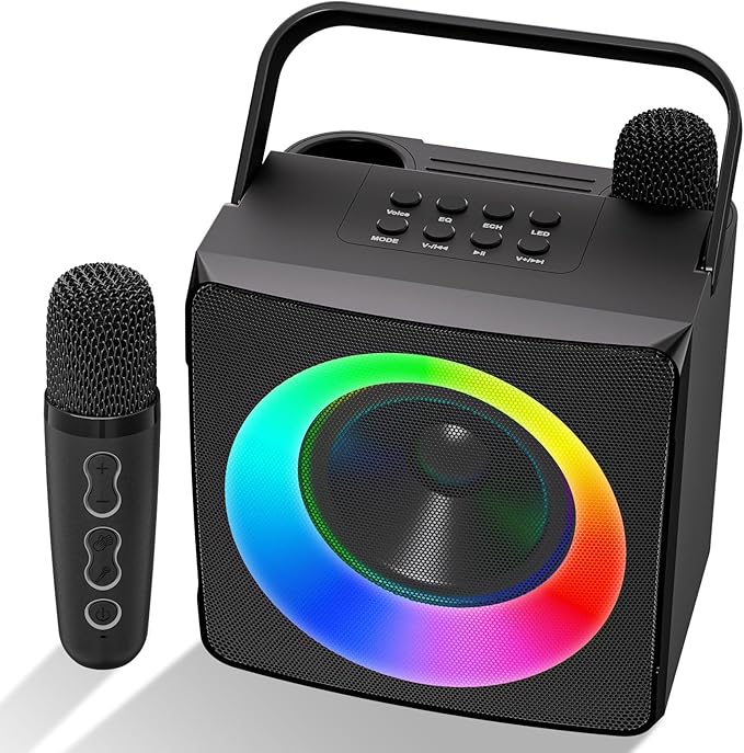 Verkstar Máquina de karaoke, altavoz portátil de karaoke Bluetooth para niños