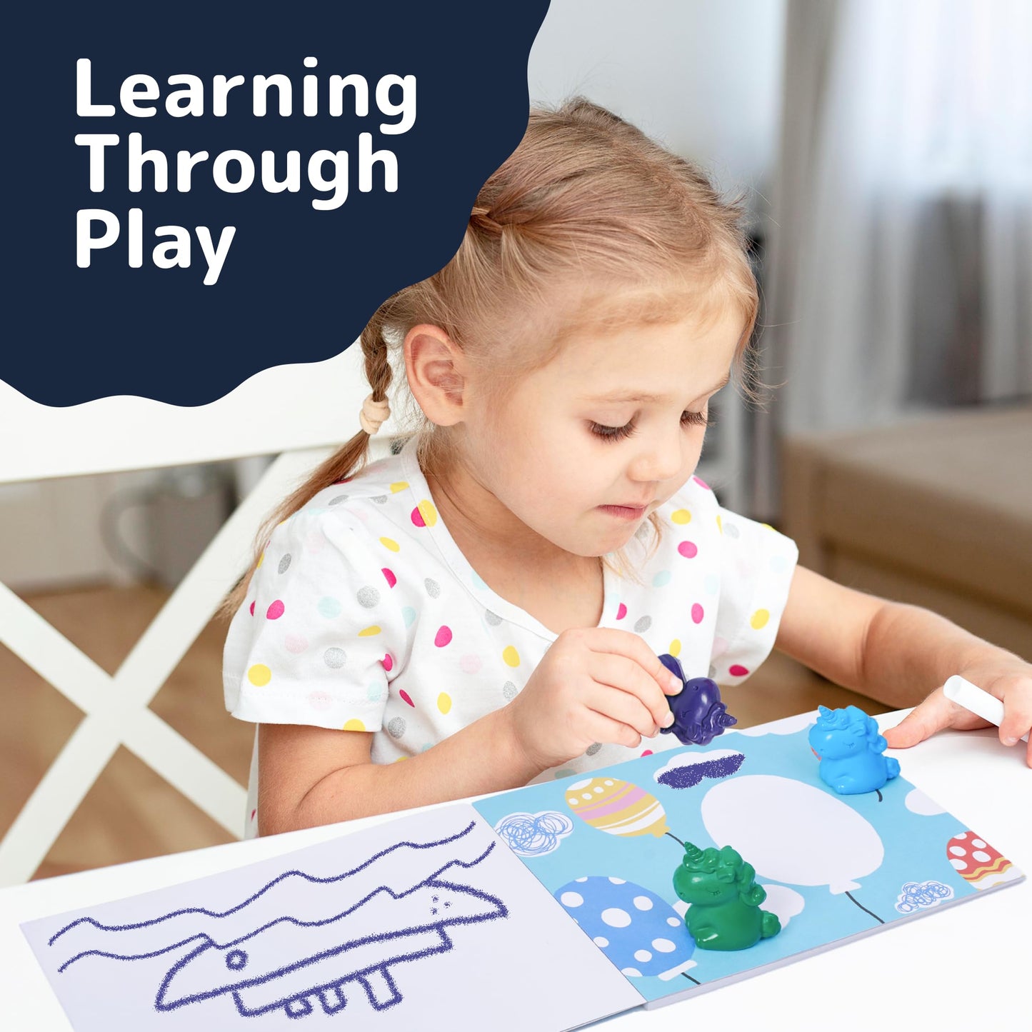 PREXTEX Juego de libros de bocetos de unicornio y crayones para niños