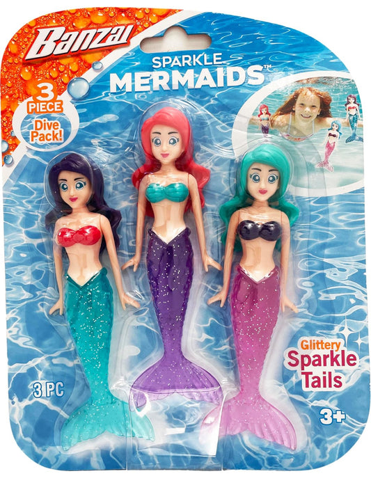Banzai - Juego de 3 muñecas mágicas de sirena, en colores surtidos
