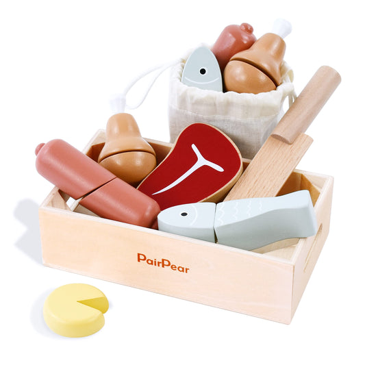PairPear Juego de Comida de Madera para Cortar Carne