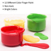 Pintura de dedos para niños pequeños, lavable, no tóxica, 12 colores brillantes
