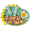Plato de silicona para niños pequeños con cuchara y tenedor